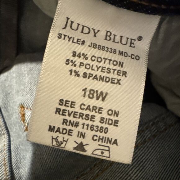 Judy Blue Plus Size 18W Med. Blue Skinny Fit High Waist Stretch Denim Jeans New - Picture 10 of 13
